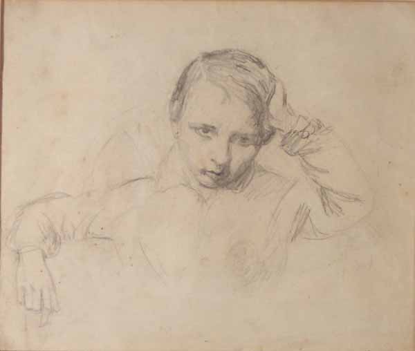 A Boy Resting His Head on His Hand